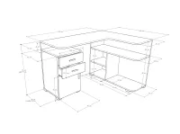 Basic Bartos számítógépasztal méretrajz